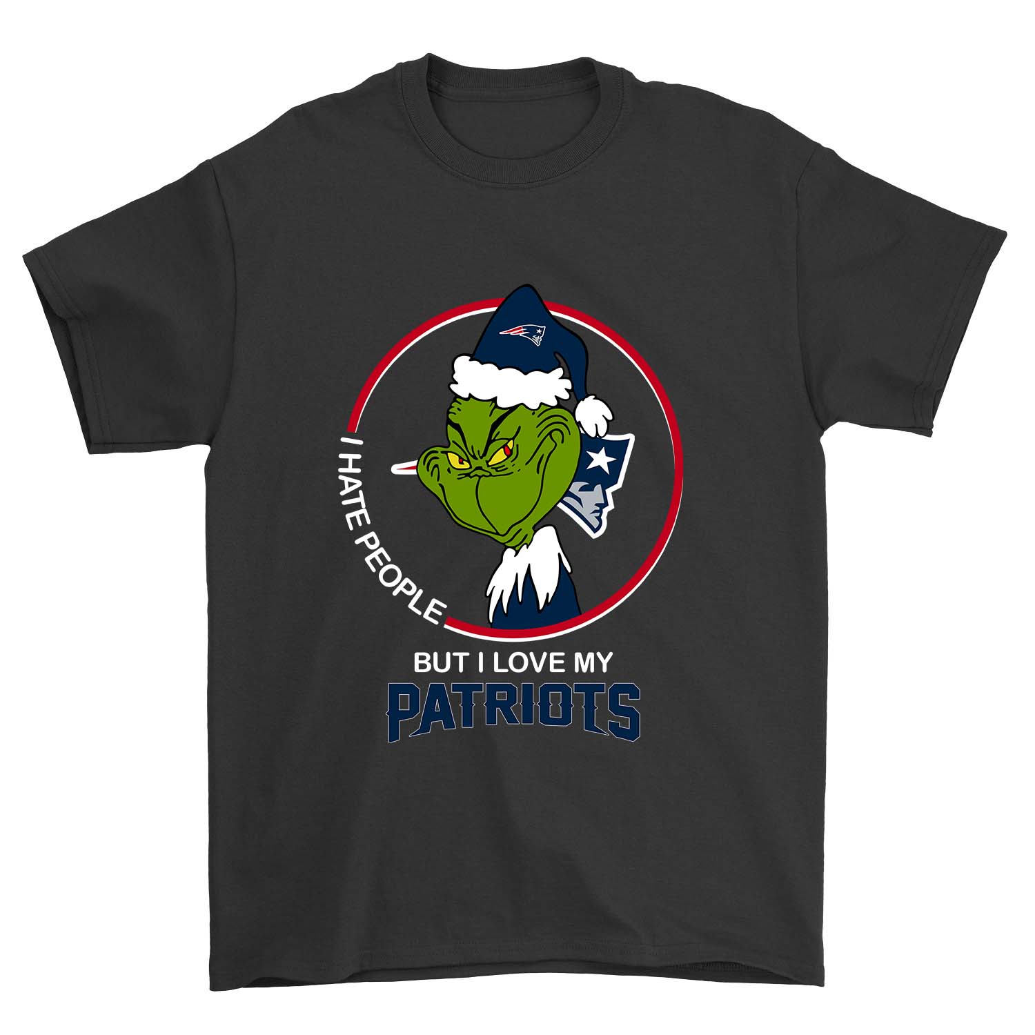 New England Patriots "grinch - I Hate People" T-Shirt New England Patriots "grinch - I Hate People" T-Shirt