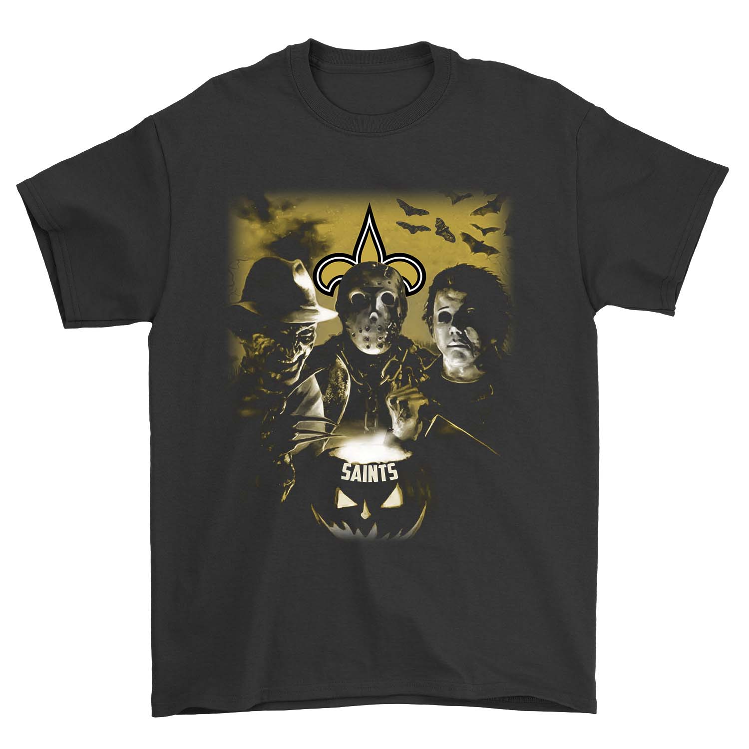 New Orleans Saints "horror Icon" Crossover T-Shirt New Orleans Saints "horror Icon" Crossover T-Shirt