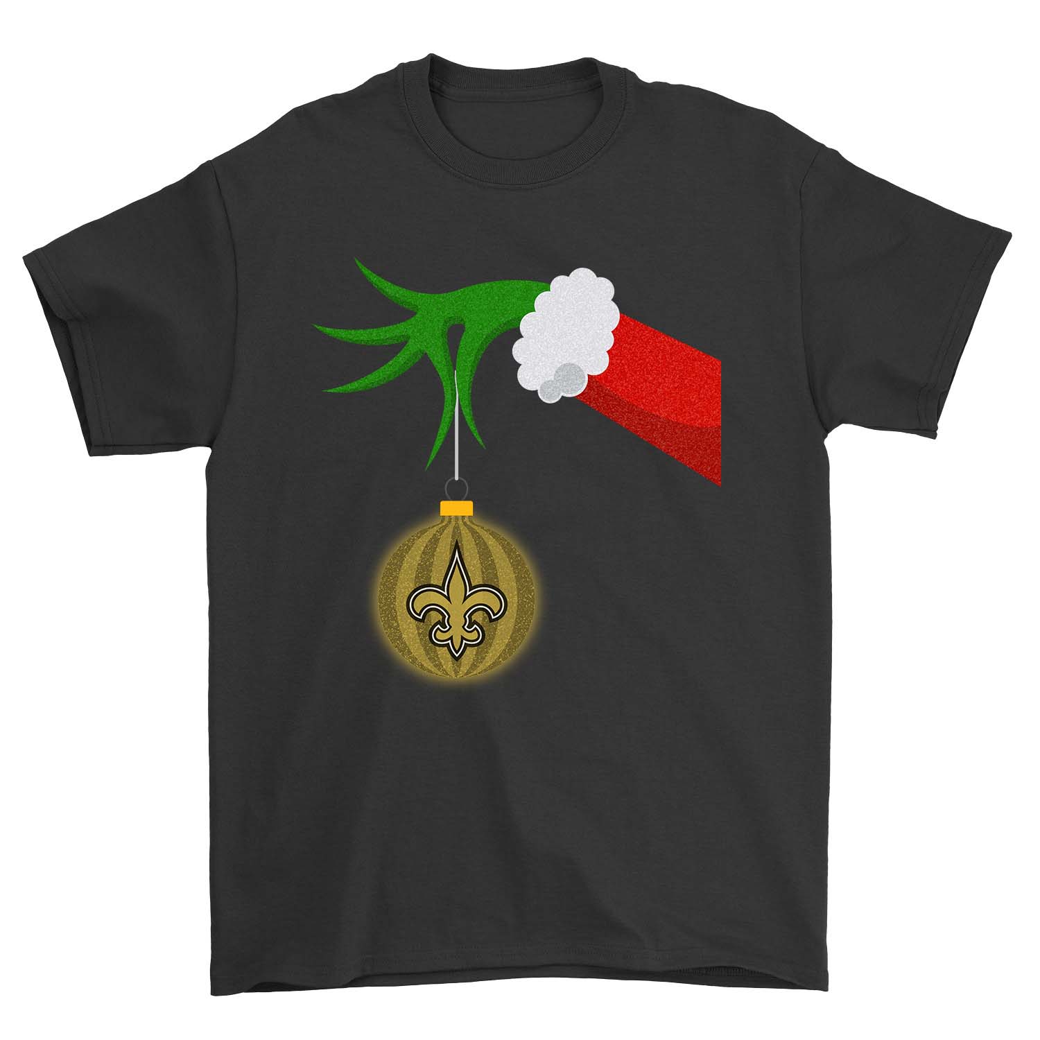New Orleans Saints "grinch Hand" Holiday T-Shirt New Orleans Saints "grinch Hand" Holiday T-Shirt