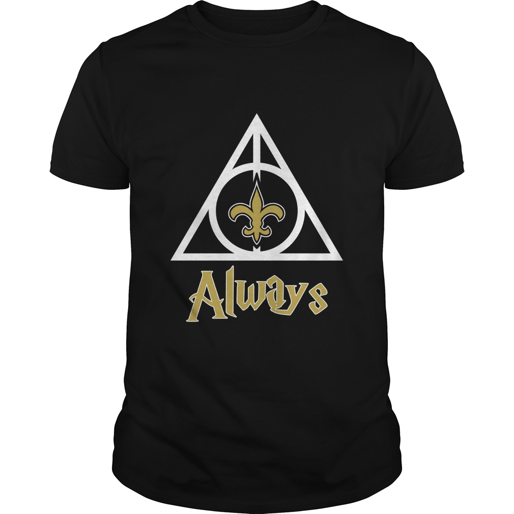 New Orleans Saints "deathly Hallows Always" Harry Potter T-Shirt New Orleans Saints "deathly Hallows Always" Harry Potter T-Shirt