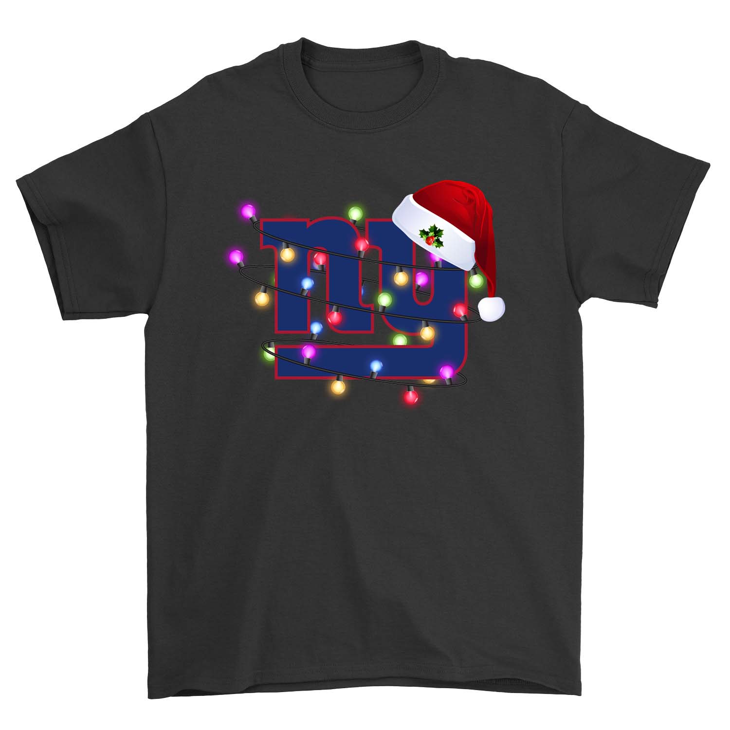 New York Giants "santa Hat" Holiday T-Shirt New York Giants "santa Hat" Holiday T-Shirt