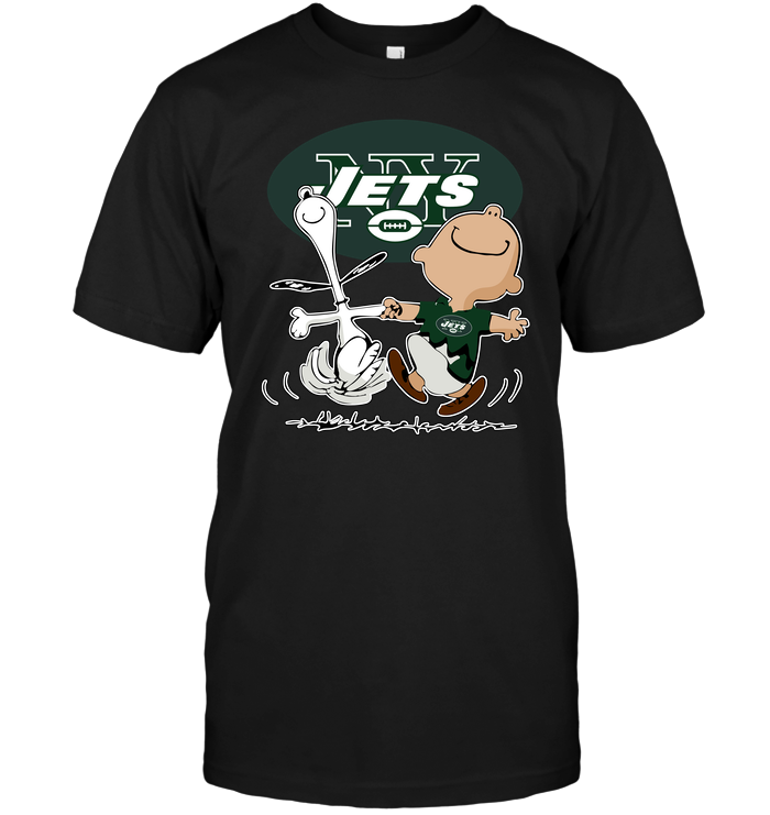 New York Jets "charlie Brown & Snoopy" T-Shirt New York Jets "charlie Brown & Snoopy" T-Shirt
