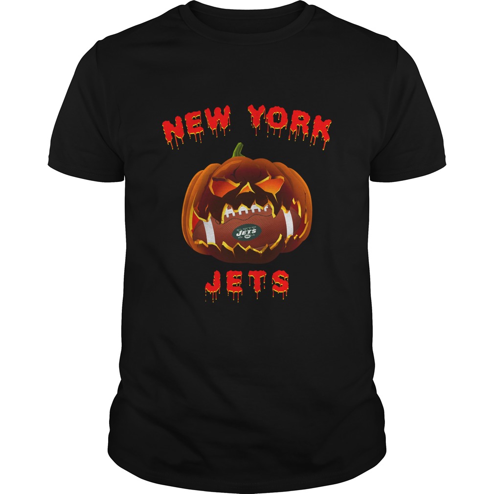 New York Jets Halloween Pumpkin T-Shirt New York Jets Halloween Pumpkin T-Shirt