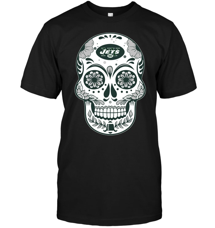 New York Jets "sugar Skull" T-Shirt New York Jets "sugar Skull" T-Shirt