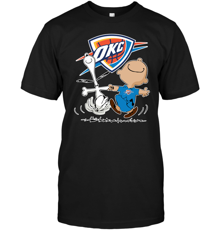 Oklahoma City Thunder "charlie Brown & Snoopy" T-Shirt Oklahoma City Thunder "charlie Brown & Snoopy" T-Shirt