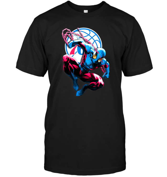 Philadelphia 76ers "spiderman" Superhero T-Shirt Philadelphia 76ers "spiderman" Superhero T-Shirt