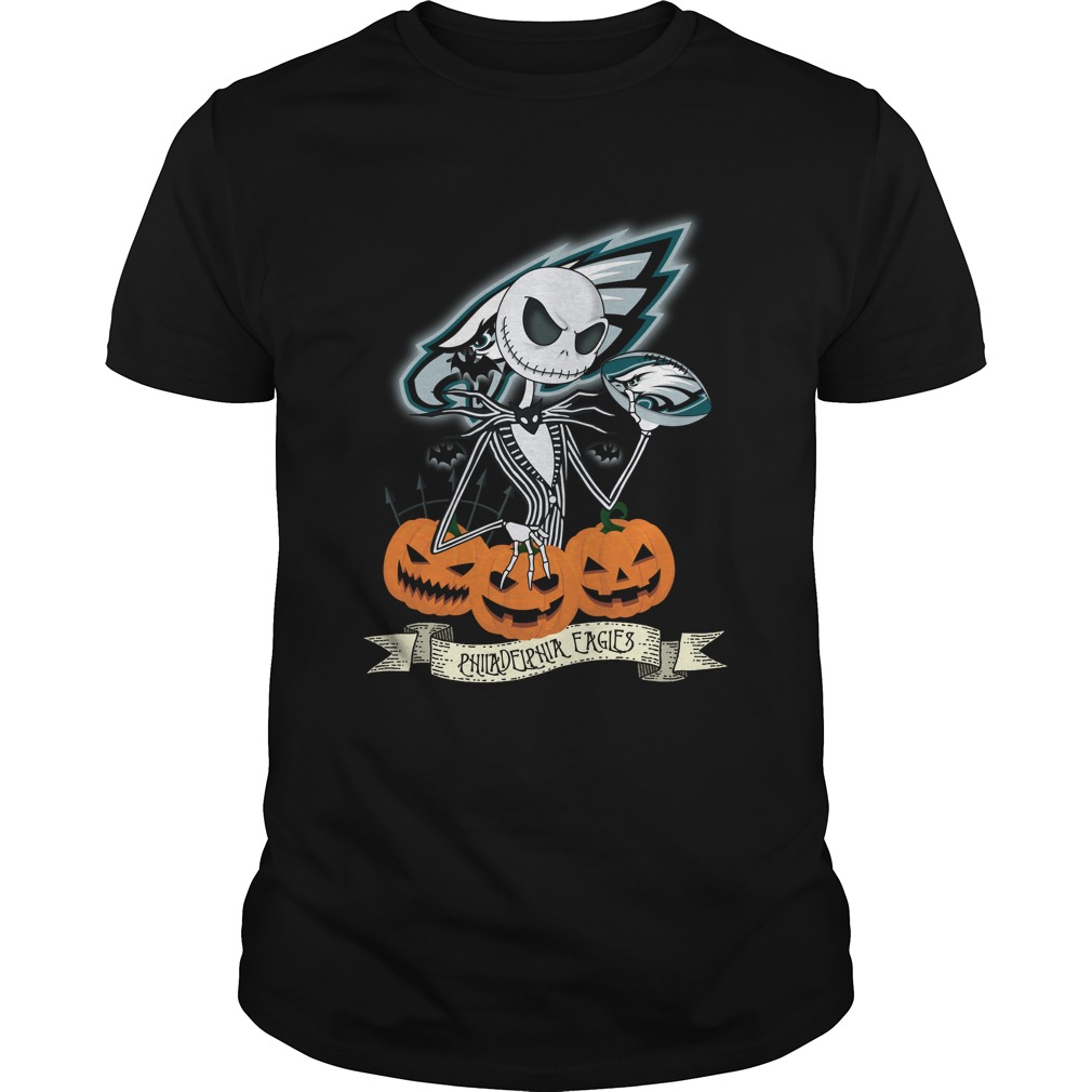 Philadelphia Eagles Halloween "jack Skellington" T-Shirt Philadelphia Eagles Halloween "jack Skellington" T-Shirt