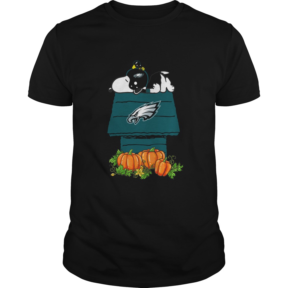 Philadelphia Eagles "snoopy Pumpkin House" T-Shirt Philadelphia Eagles "snoopy Pumpkin House" T-Shirt