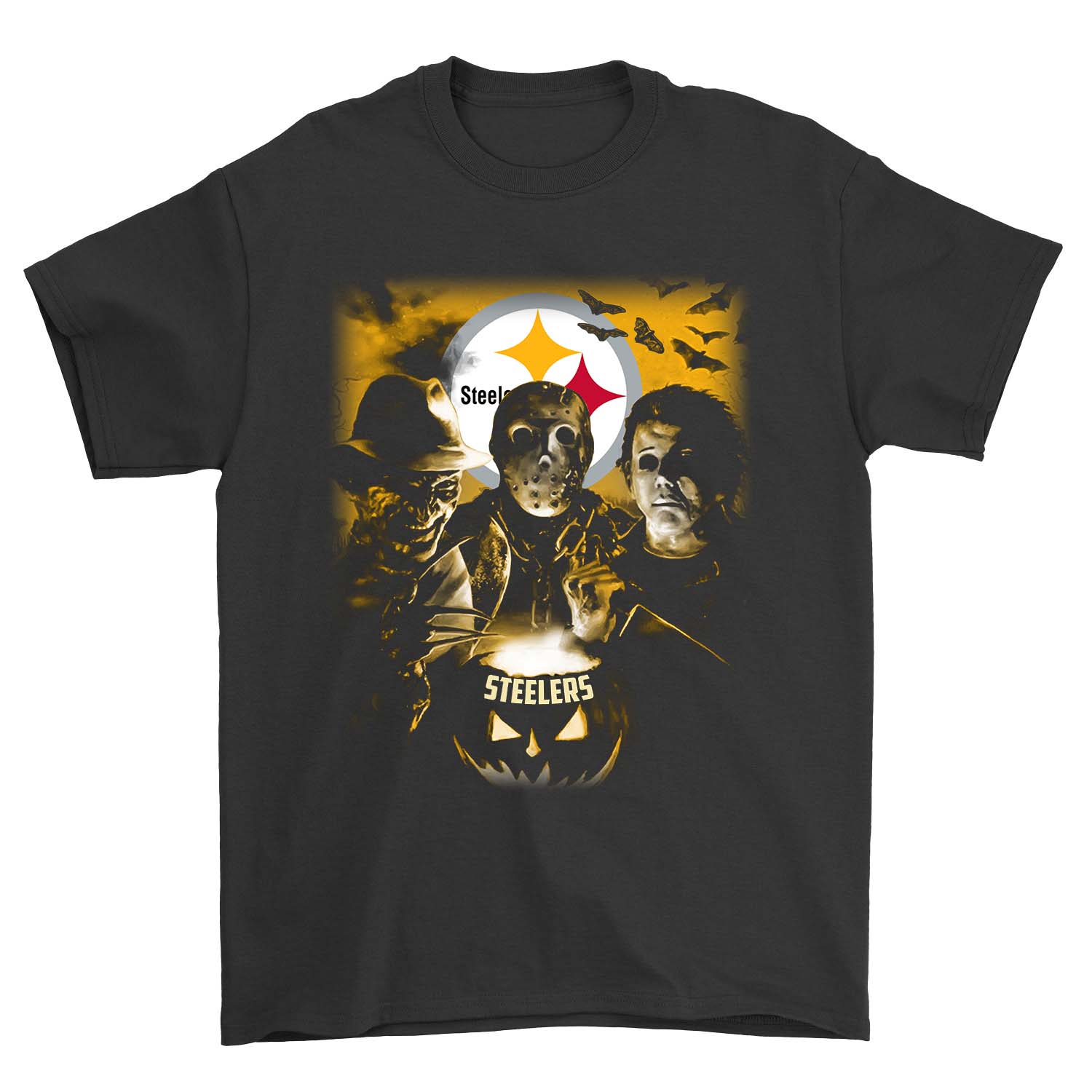 Pittsburgh Steelers "horror Icon" Crossover T-Shirt Pittsburgh Steelers "horror Icon" Crossover T-Shirt