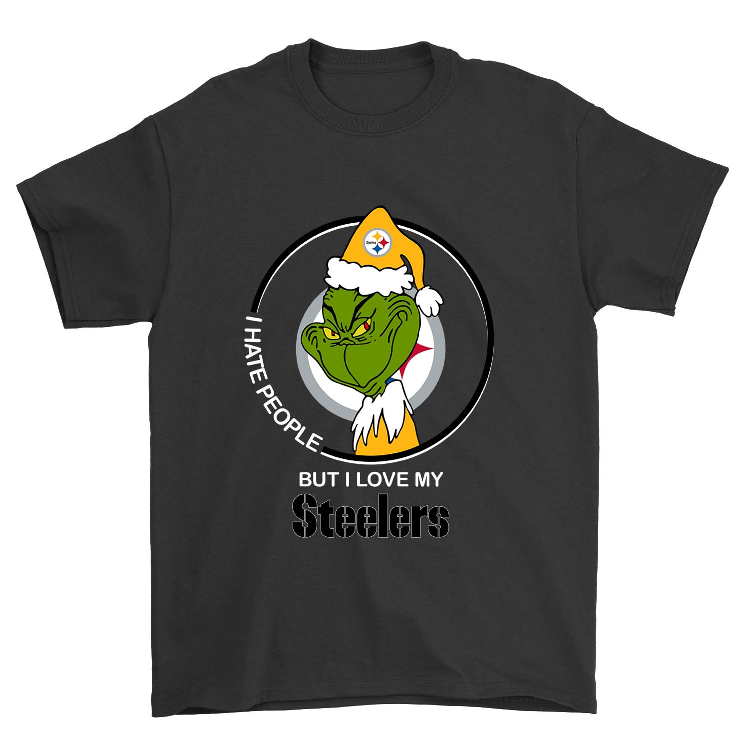 Pittsburgh Steelers "grinch - I Hate People" T-Shirt Pittsburgh Steelers "grinch - I Hate People" T-Shirt