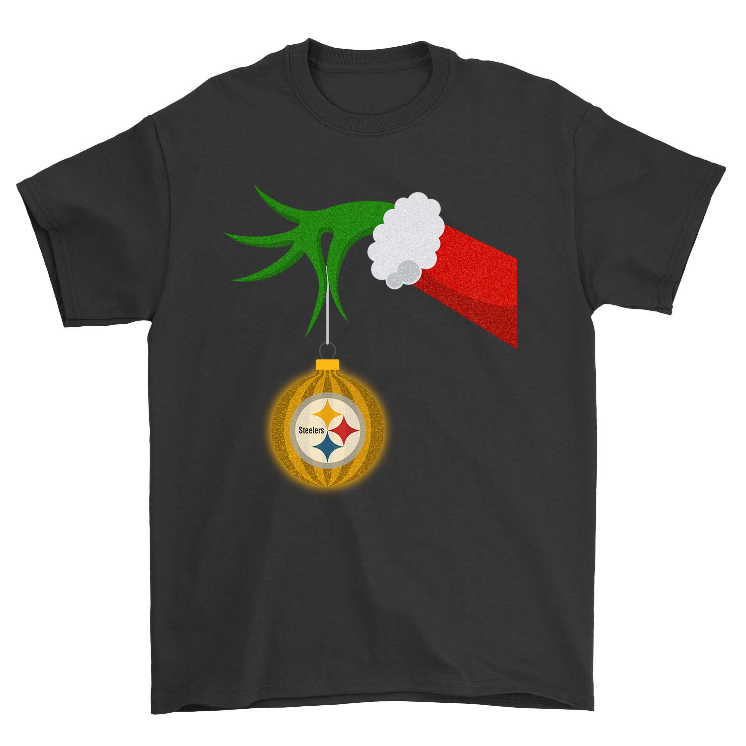 Pittsburgh Steelers "grinch Hand" Holiday T-Shirt Pittsburgh Steelers "grinch Hand" Holiday T-Shirt