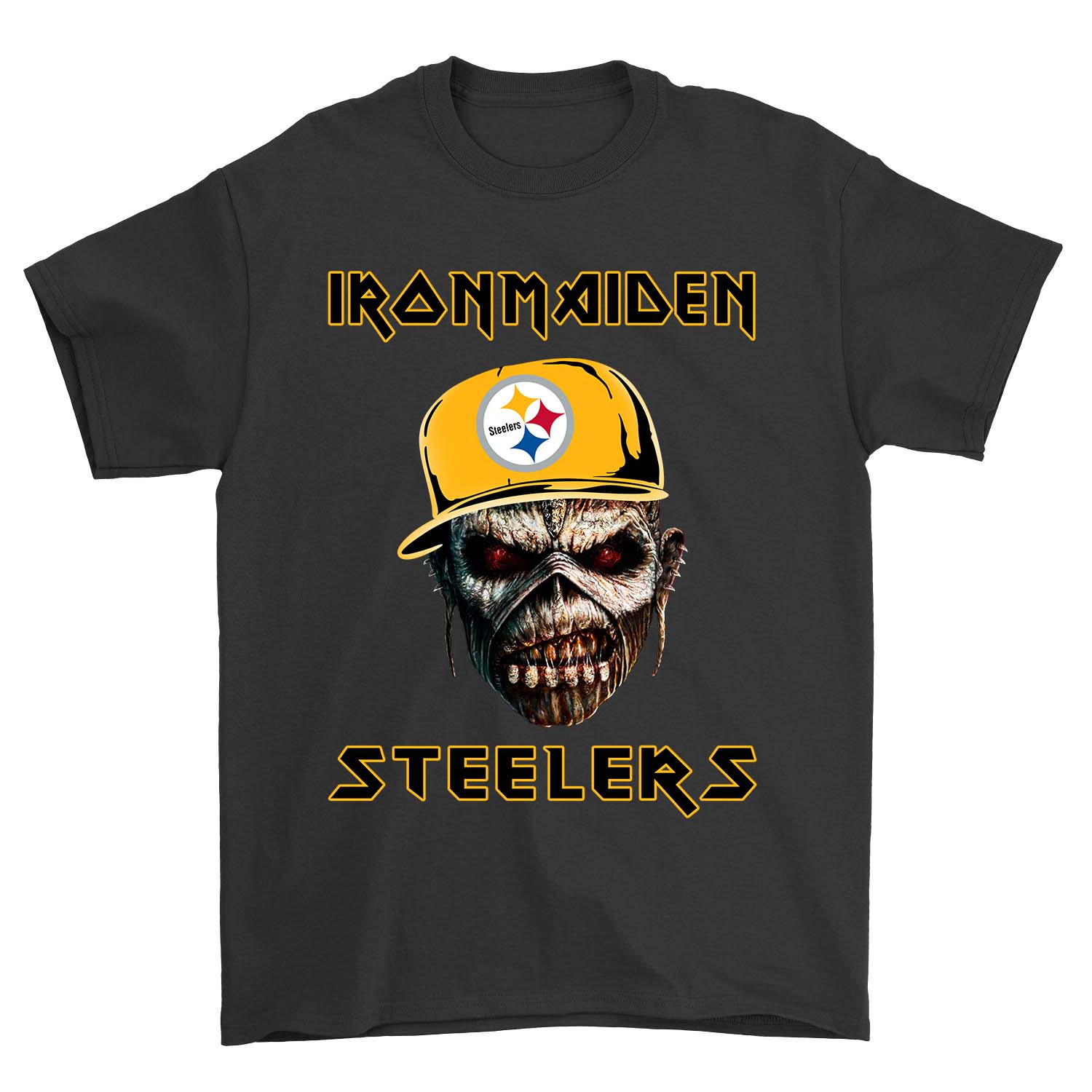 Pittsburgh Steelers "iron Maiden" Rock & Roll T-Shirt Pittsburgh Steelers "iron Maiden" Rock & Roll T-Shirt