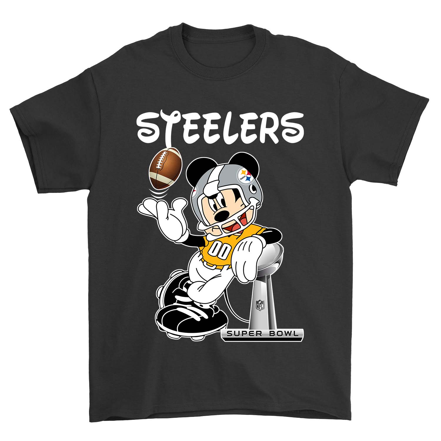 Pittsburgh Steelers "mickey Mouse" Disney Football T-Shirt Pittsburgh Steelers "mickey Mouse" Disney Football T-Shirt