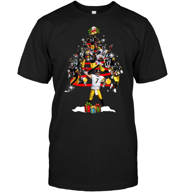 Pittsburgh Steelers "players Christmas Tree" Holiday T-Shirt Pittsburgh Steelers "players Christmas Tree" Holiday T-Shirt