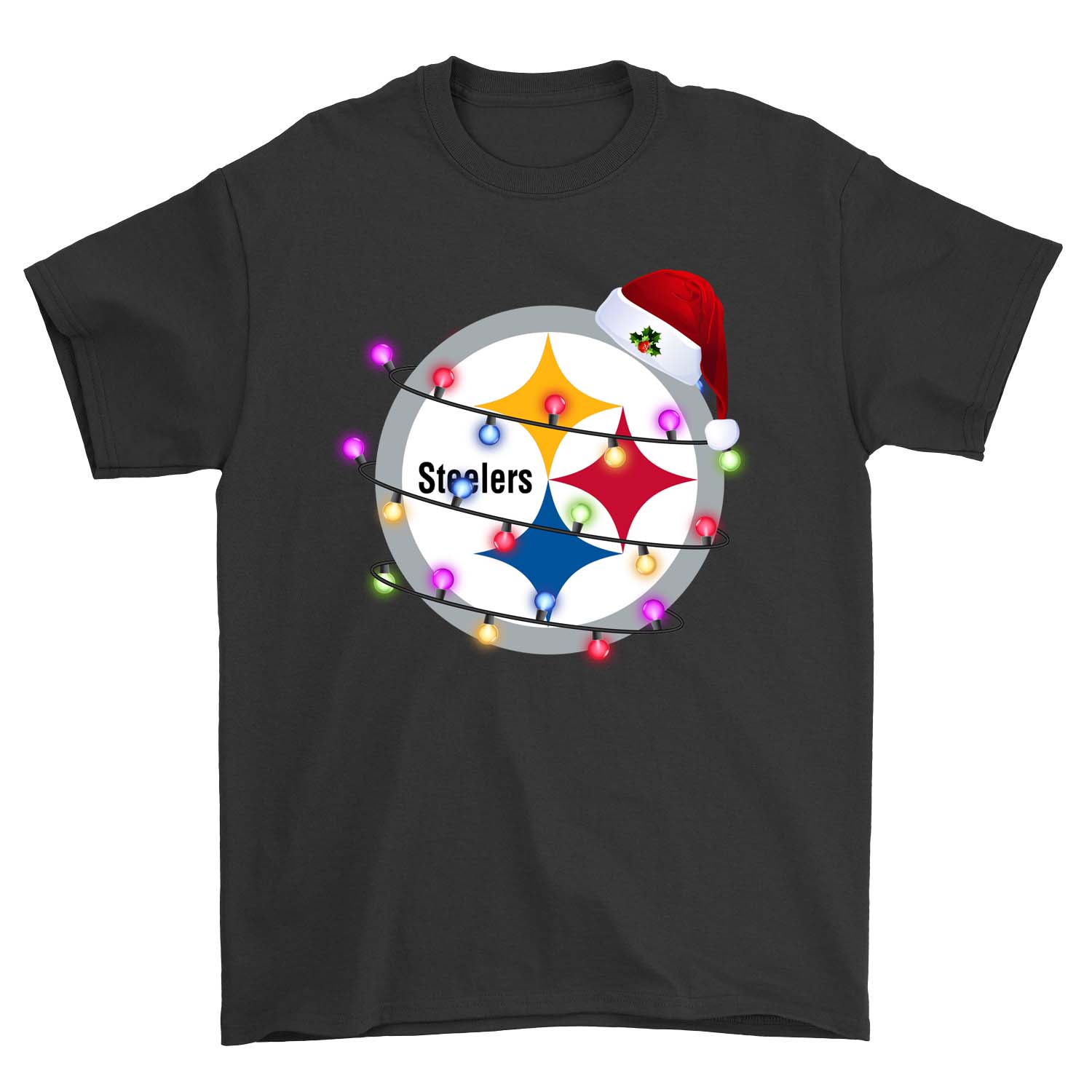 Pittsburgh Steelers "santa Hat" Holiday T-Shirt Pittsburgh Steelers "santa Hat" Holiday T-Shirt