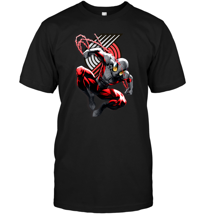 Portland Trail Blazers "spiderman" Superhero T-Shirt Portland Trail Blazers "spiderman" Superhero T-Shirt