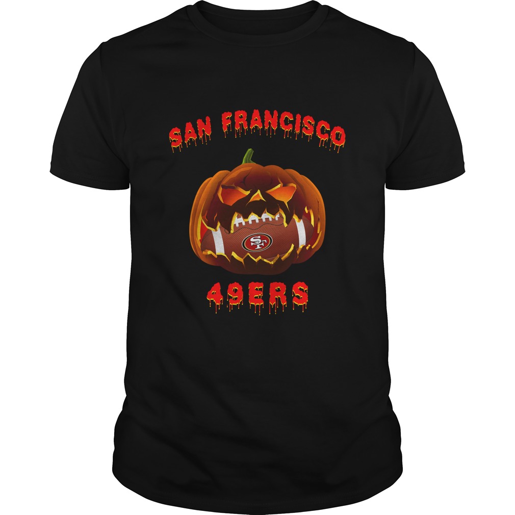 San Francisco 49ers Halloween Pumpkin T-Shirt San Francisco 49ers Halloween Pumpkin T-Shirt