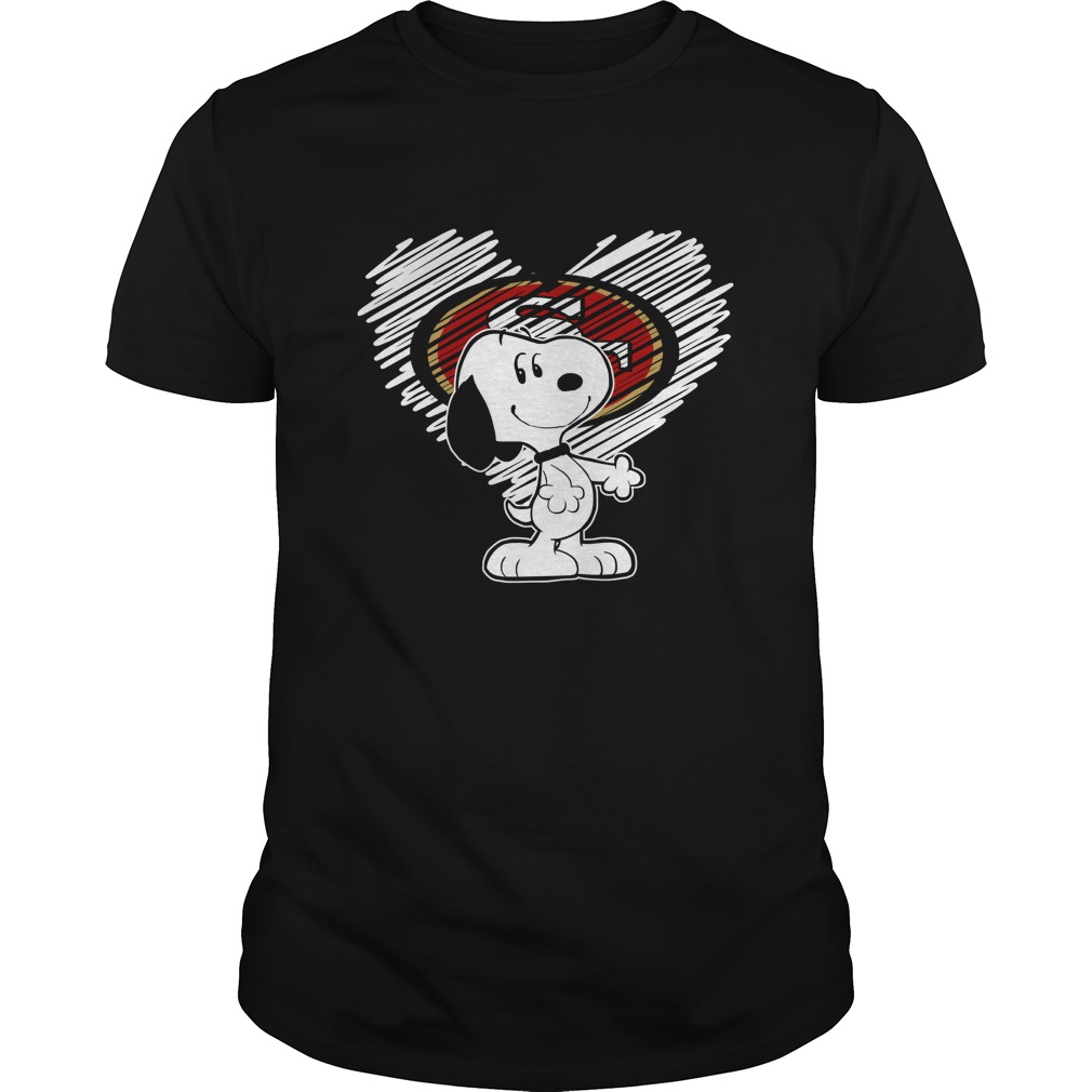 San Francisco 49ers "snoopy In My Heart" T-Shirt San Francisco 49ers "snoopy In My Heart" T-Shirt