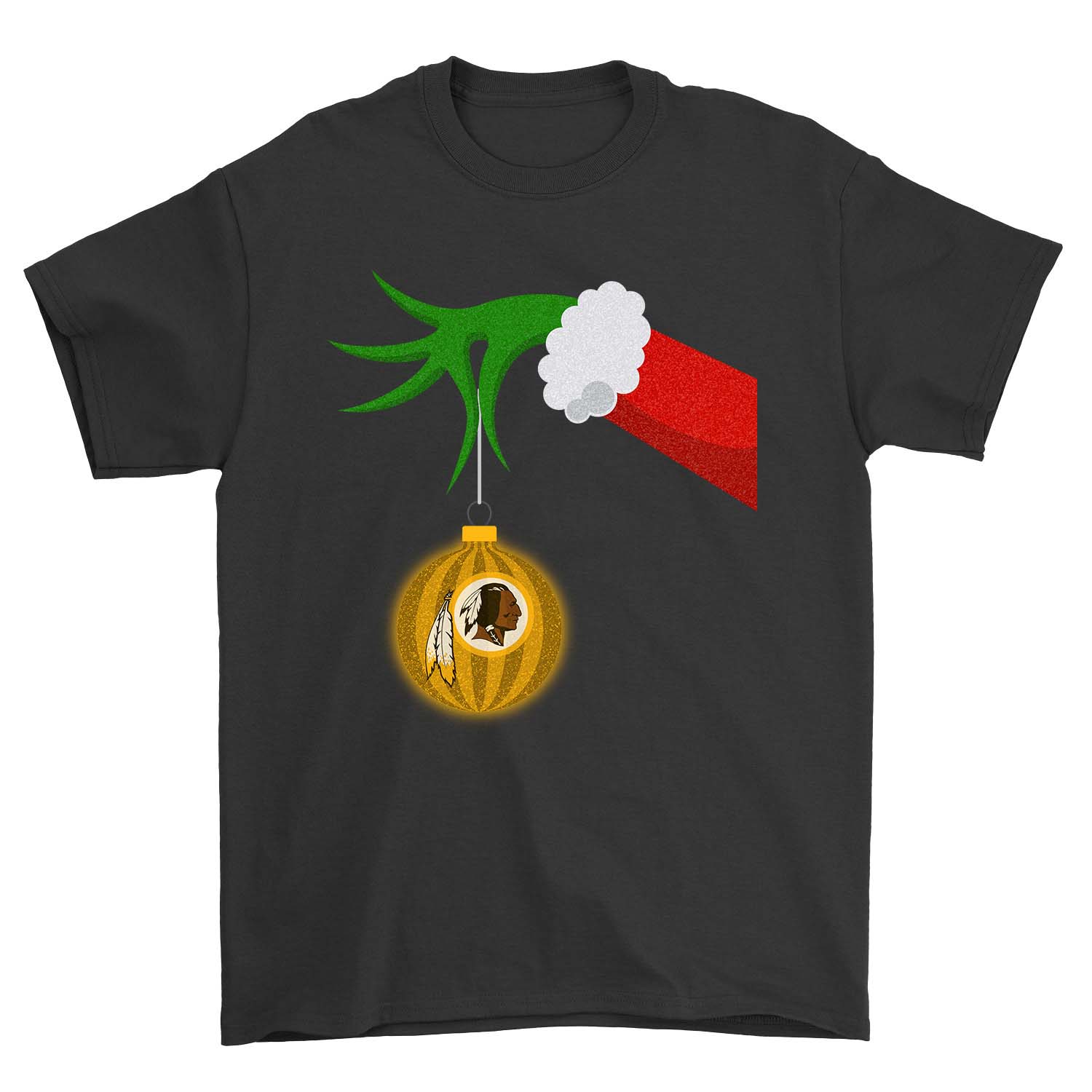 Washington Redskins "grinch Hand" Holiday T-Shirt Washington Redskins "grinch Hand" Holiday T-Shirt