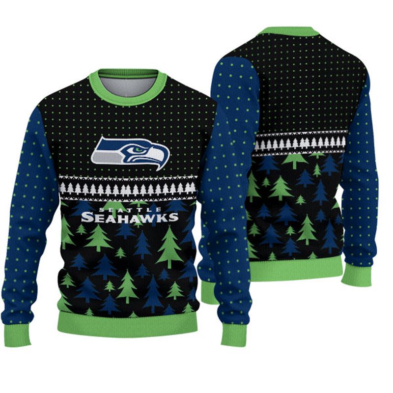 Seattle Seahawks Festive Holiday Sweatshirt
