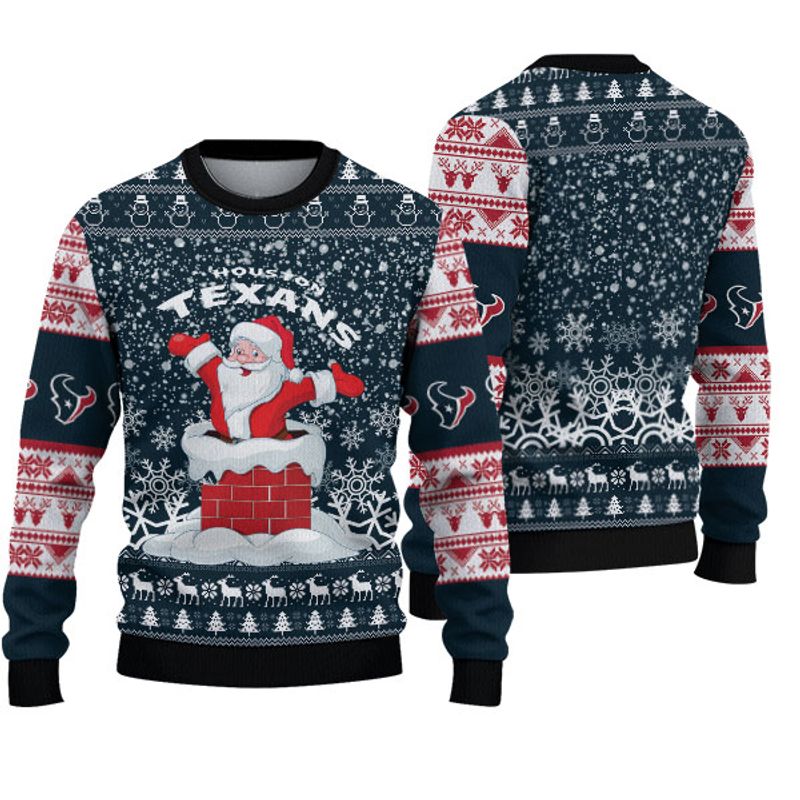 Houston Texans "funny Santa" Holiday Sweatshirt
