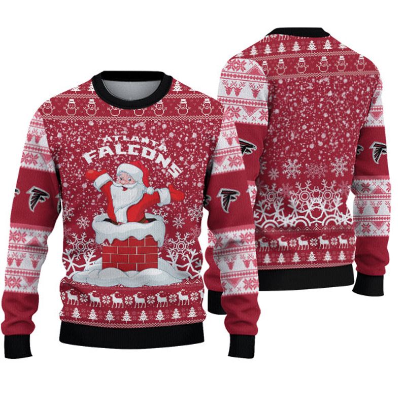 Atlanta Falcons "funny Santa" Ugly Christmas Sweatshirt