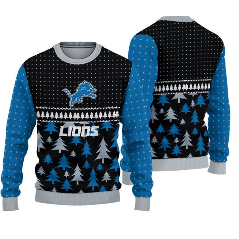 Detroit Lions Festive Holiday Sweatshirt