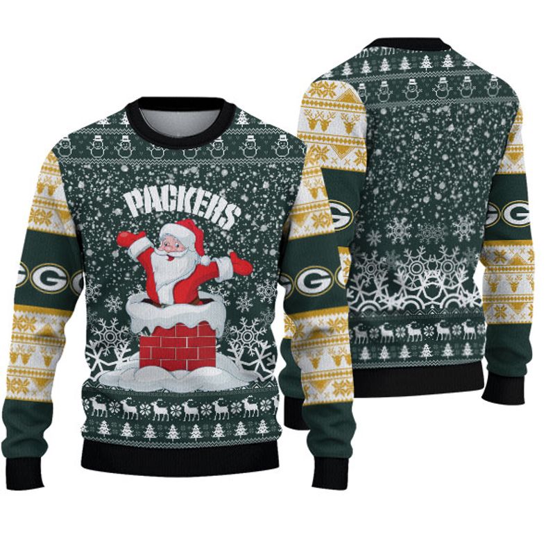 Green Bay Packers "funny Santa" Ugly Christmas Sweatshirt