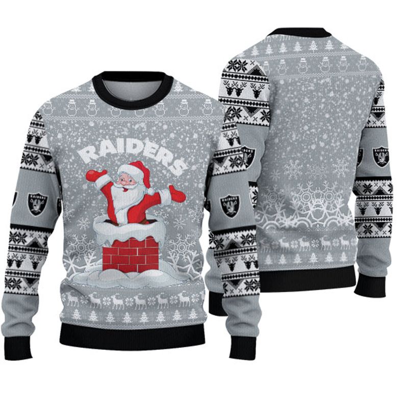 Las Vegas Raiders "funny Santa" Ugly Christmas Sweatshirt