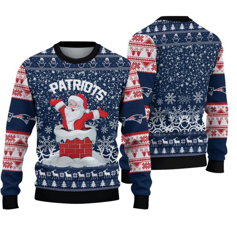 New England Patriots "funny Santa" Ugly Christmas Sweatshirt