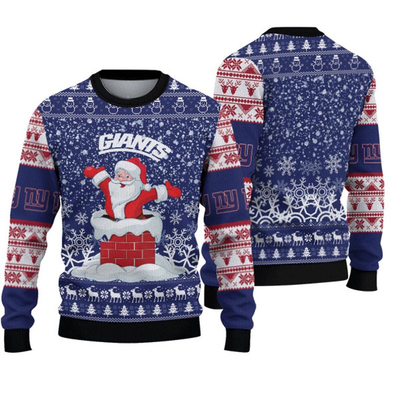 New York Giants "funny Santa" Ugly Christmas Sweatshirt