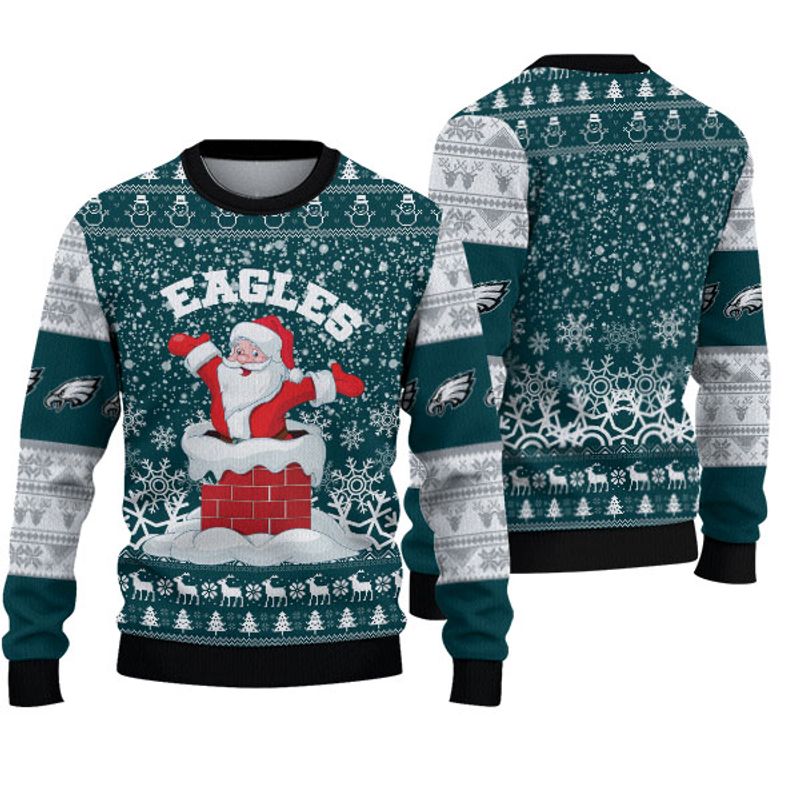 Philadelphia Eagles "funny Santa" Holiday Sweatshirt