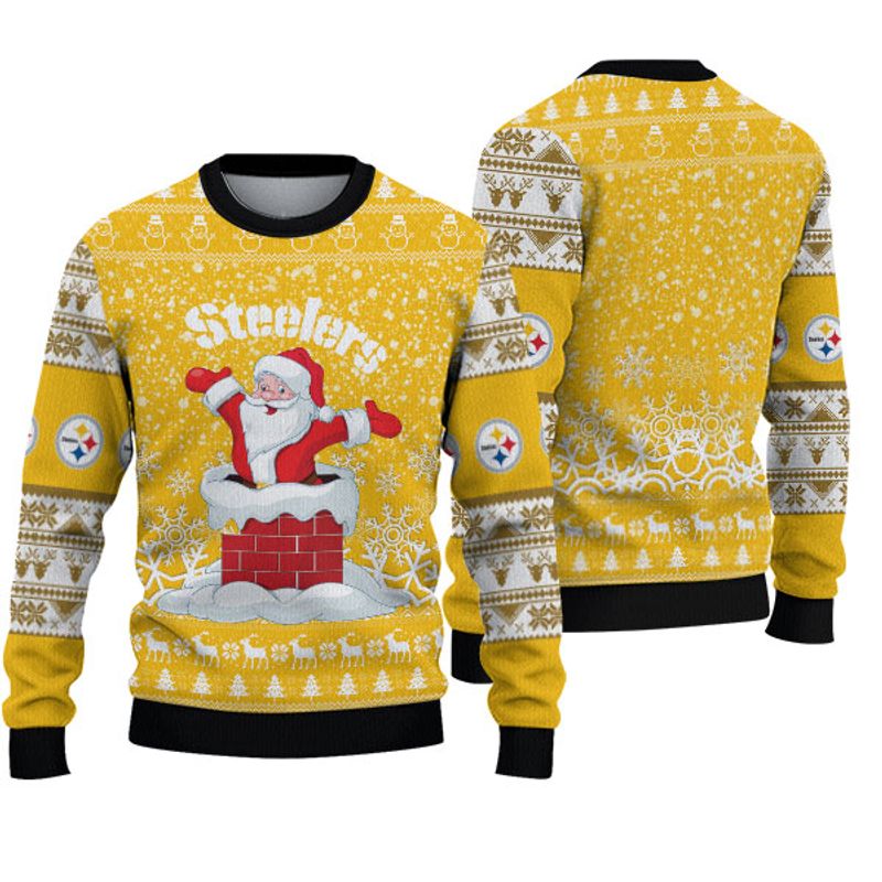 Pittsburgh Steelers "funny Santa" Ugly Christmas Sweatshirt