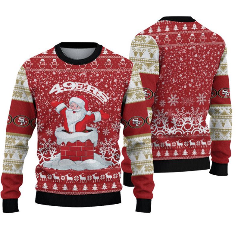 San Francisco 49ers "funny Santa" Ugly Christmas Sweatshirt