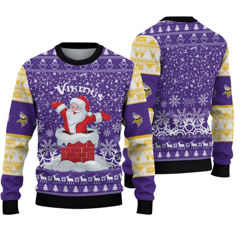 Minnesota Vikings "funny Santa" Ugly Christmas Sweatshirt
