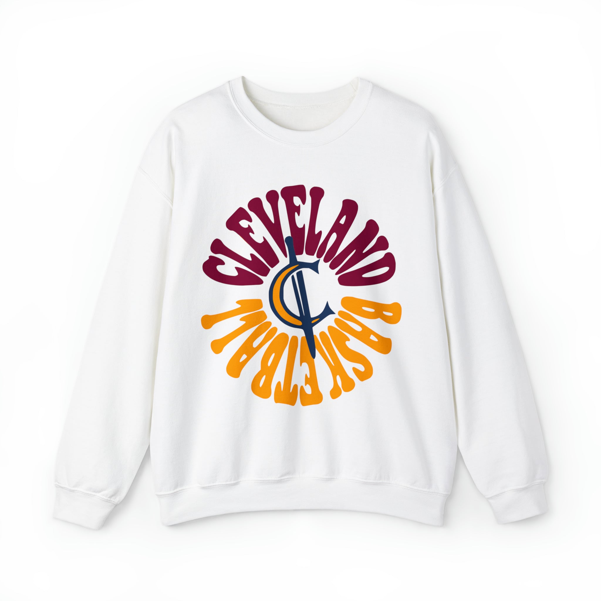 Hippy Cleveland Cavaliers Crewneck - Retro Basketball Tie-Dye Sweatshirt