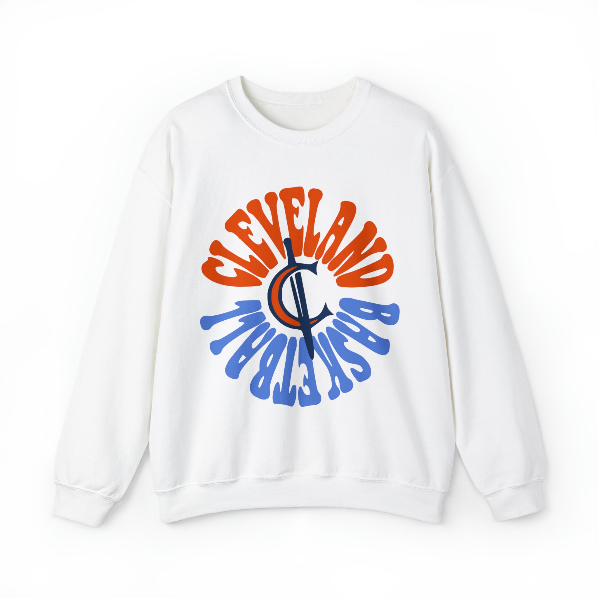 Throwback Cleveland Cavaliers Crewneck - Vintage Blue & Orange Basketball Sweatshirt