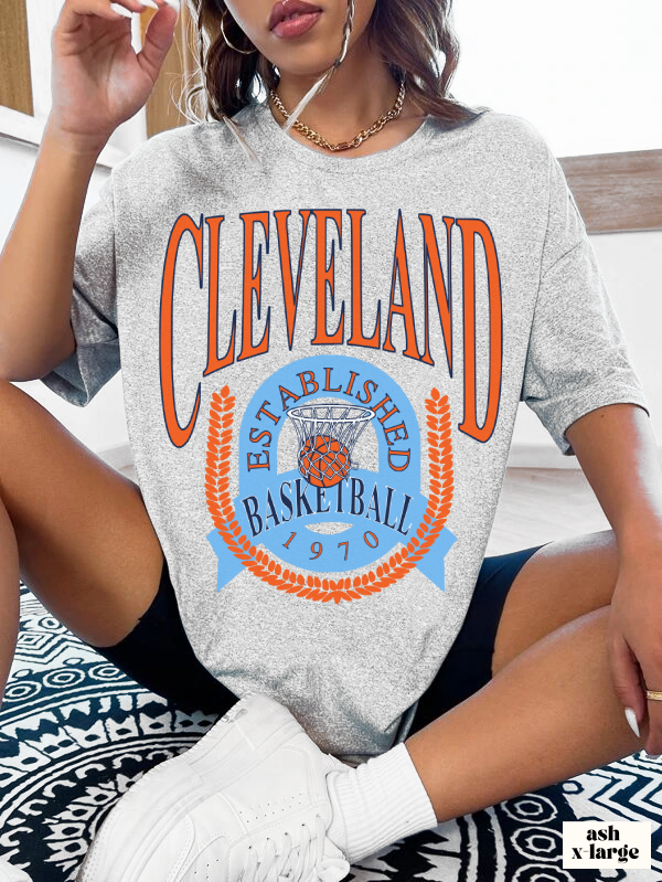 Throwback Cleveland Cavaliers T-Shirt - Blue & Orange Retro Basketball Tee