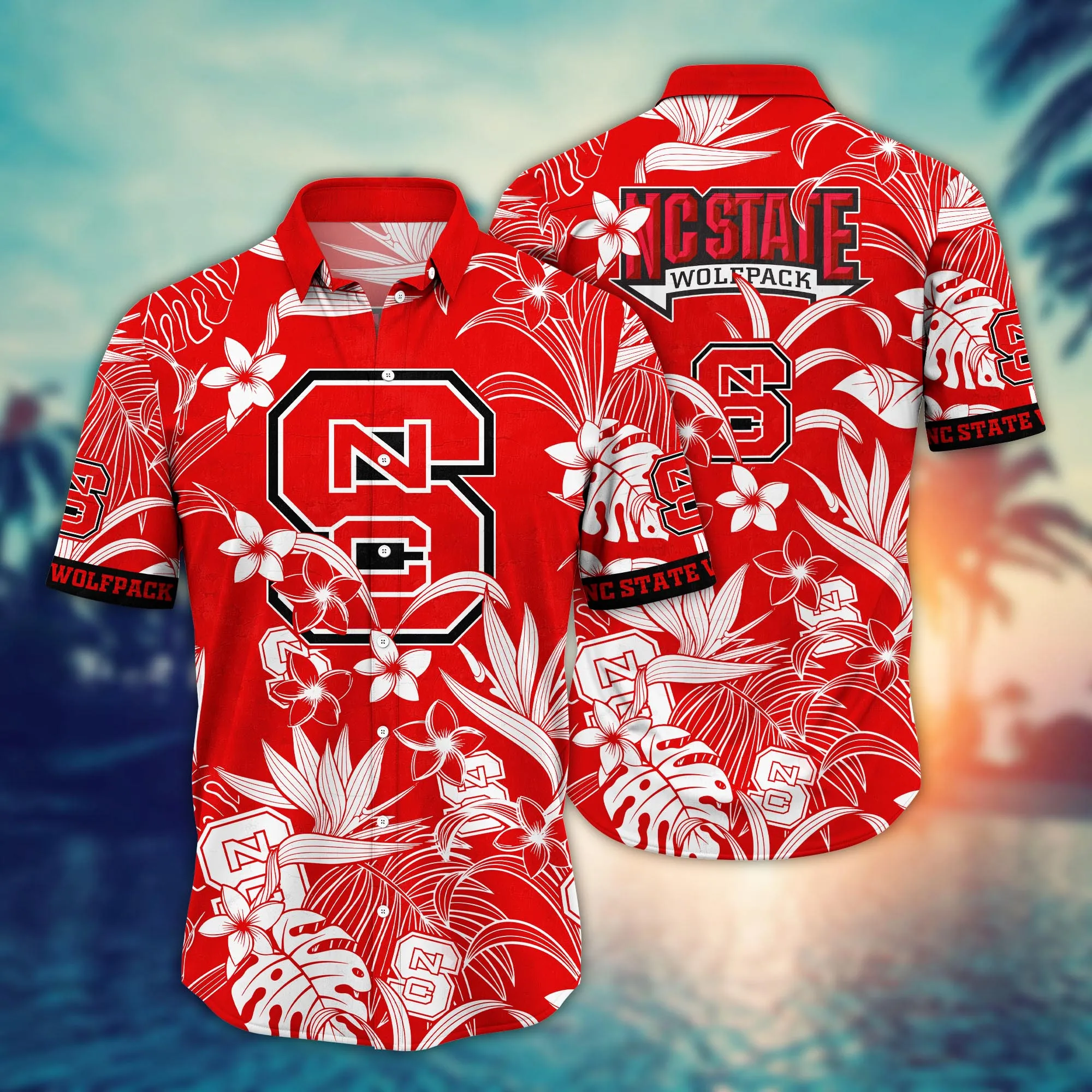 Nc State Wolfpack Hawaiian Tropical Shirt