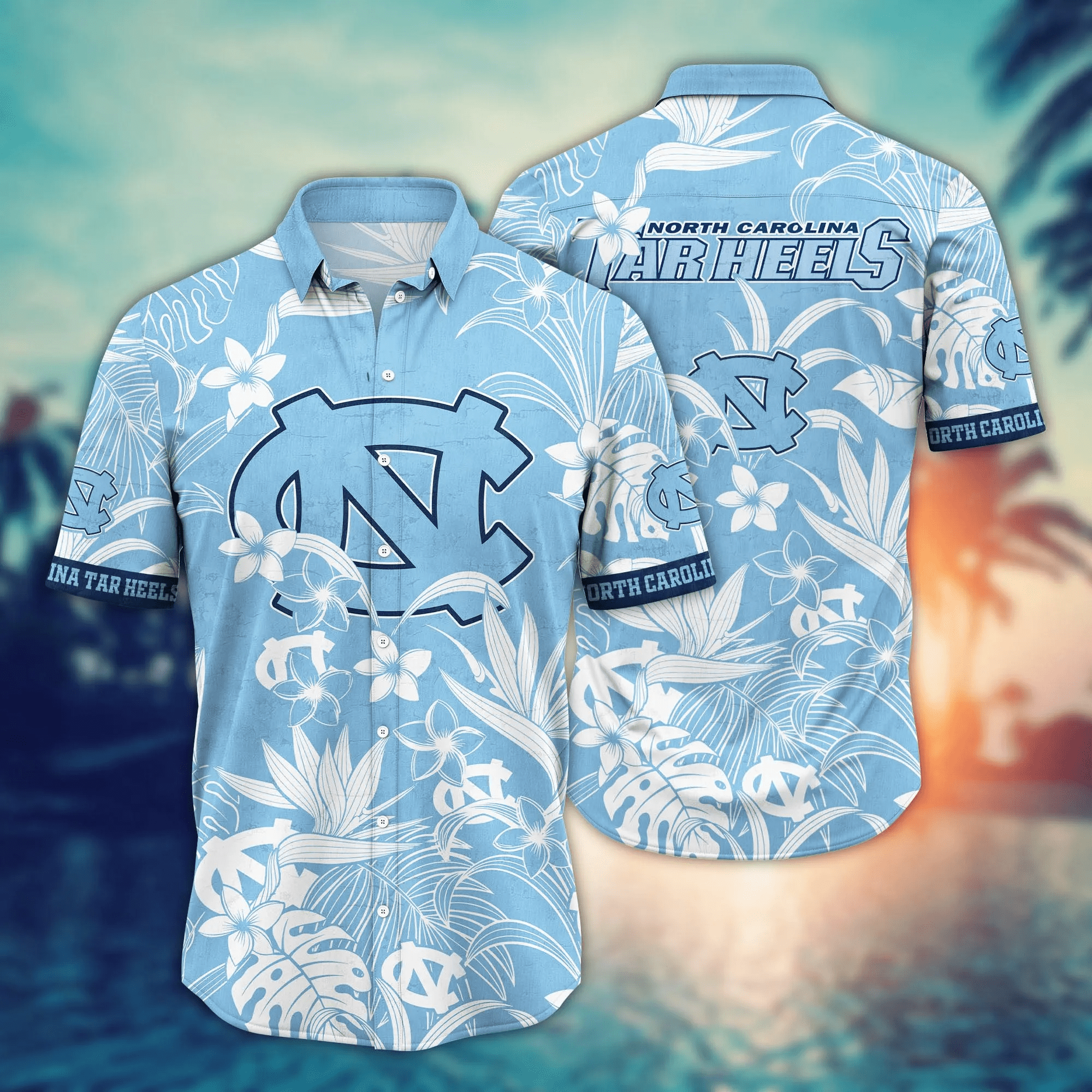 North Carolina Tar Heels Hawaiian Tropical Shirt