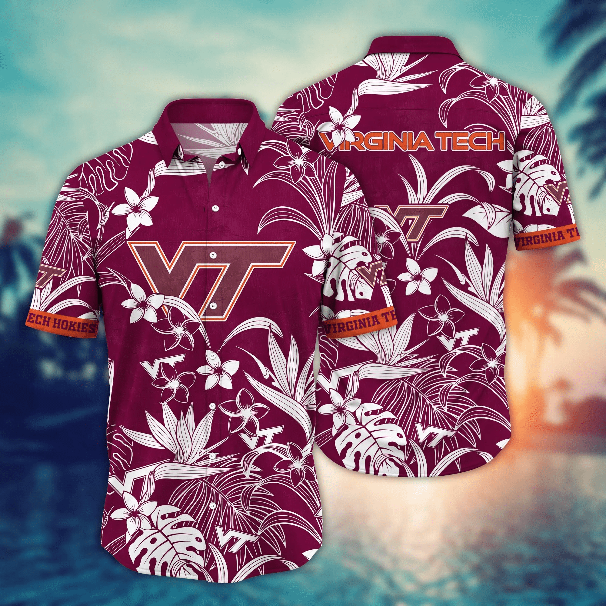 Virginia Tech Hokies Hawaiian Tropical Shirt