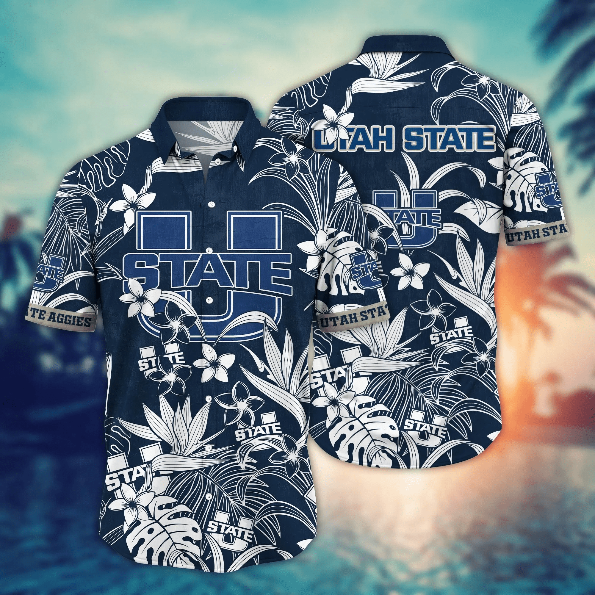 Utah State Aggies Hawaiian Tropical Shirt