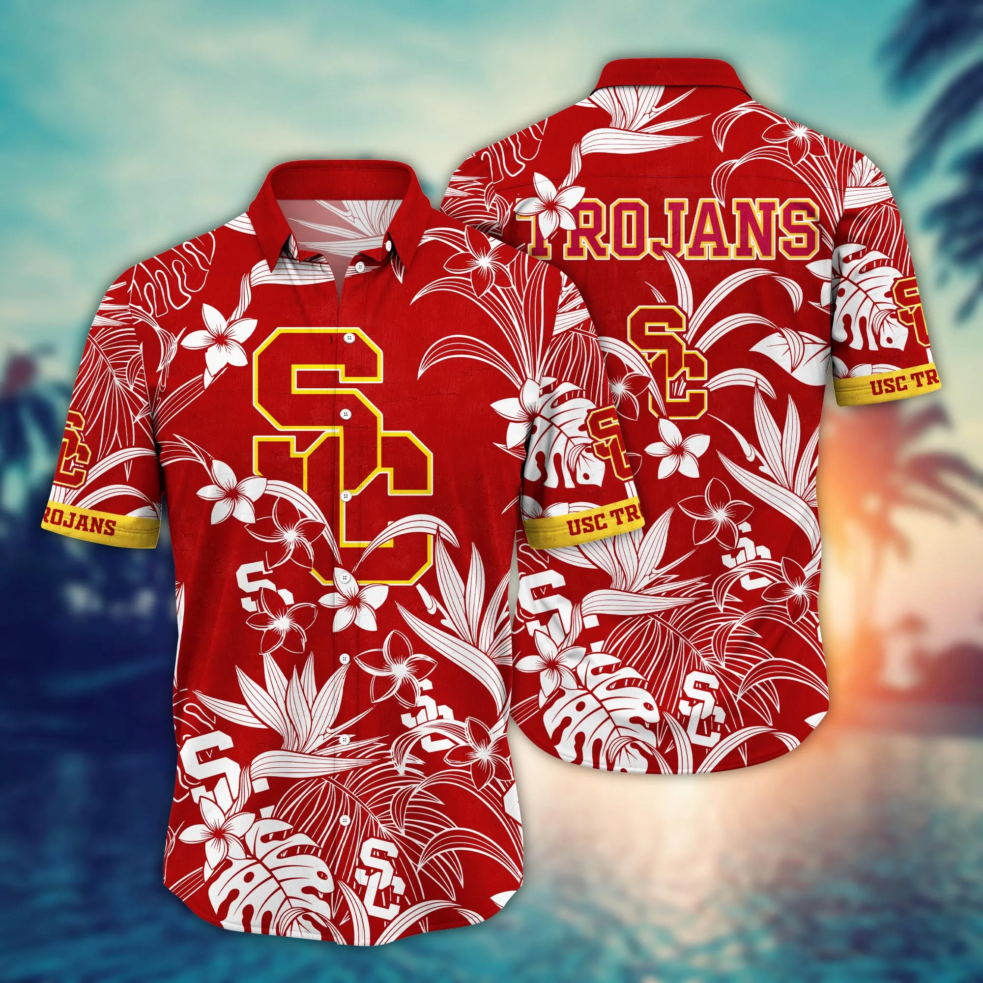 Usc Trojans Hawaiian Shirt – Tropical Flower Aloha Shirt