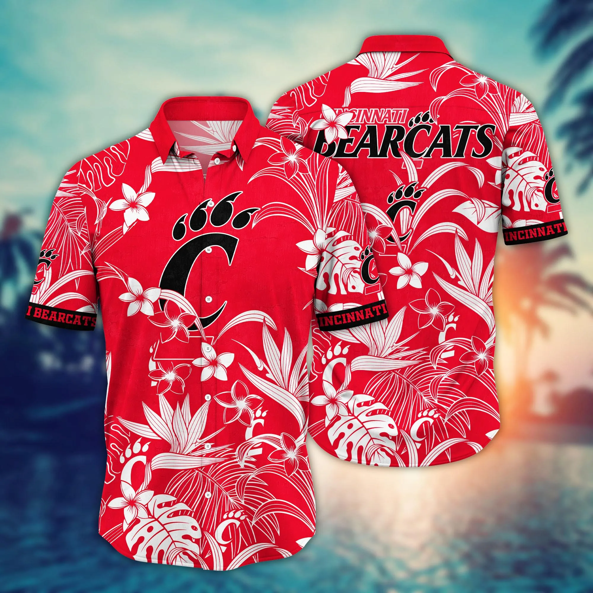 Cincinnati Bearcats Hawaiian Shirt – Tropical Flower Aloha Shirt