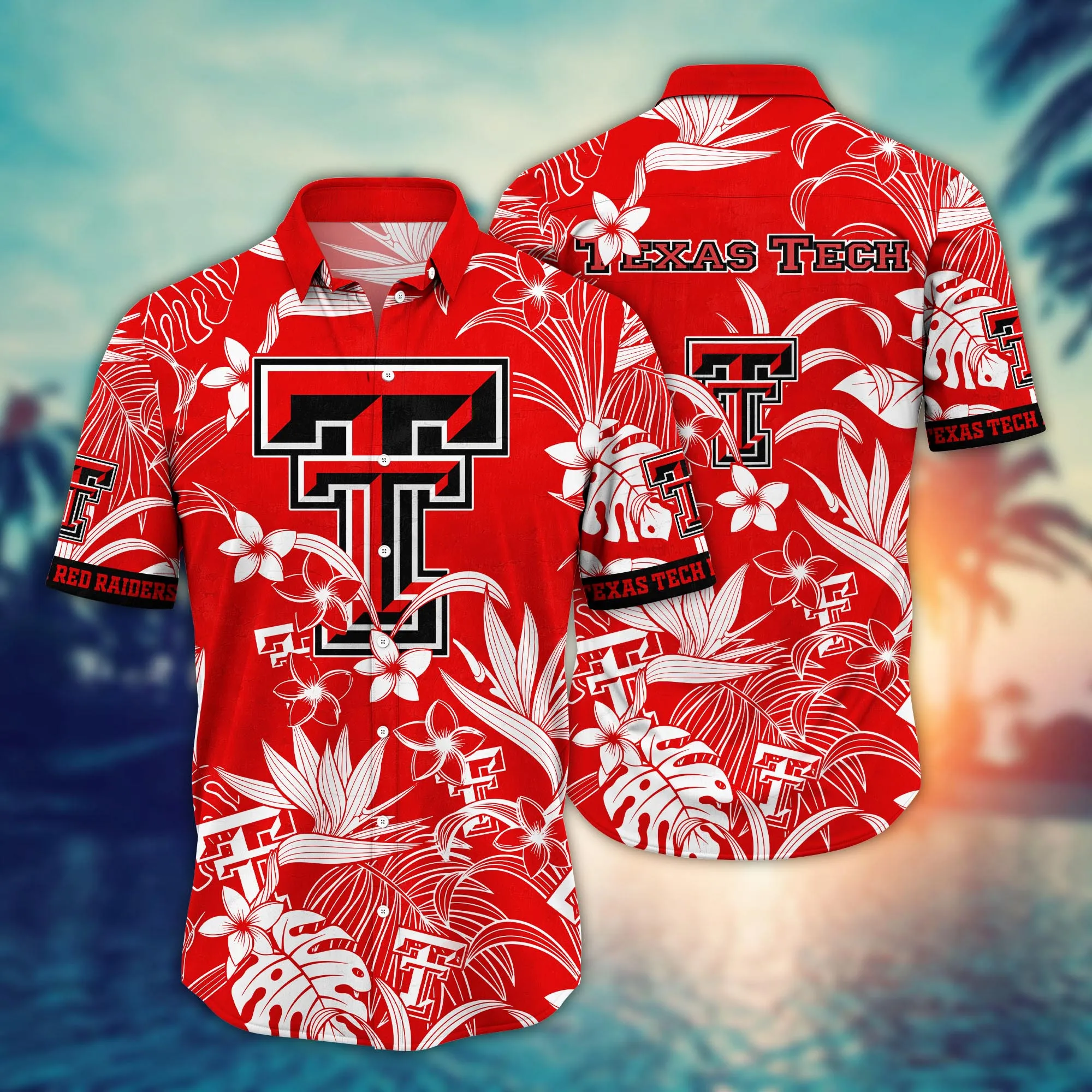 Texas Tech Red Raiders Hawaiian Shirt – Tropical Flower Aloha Shirt