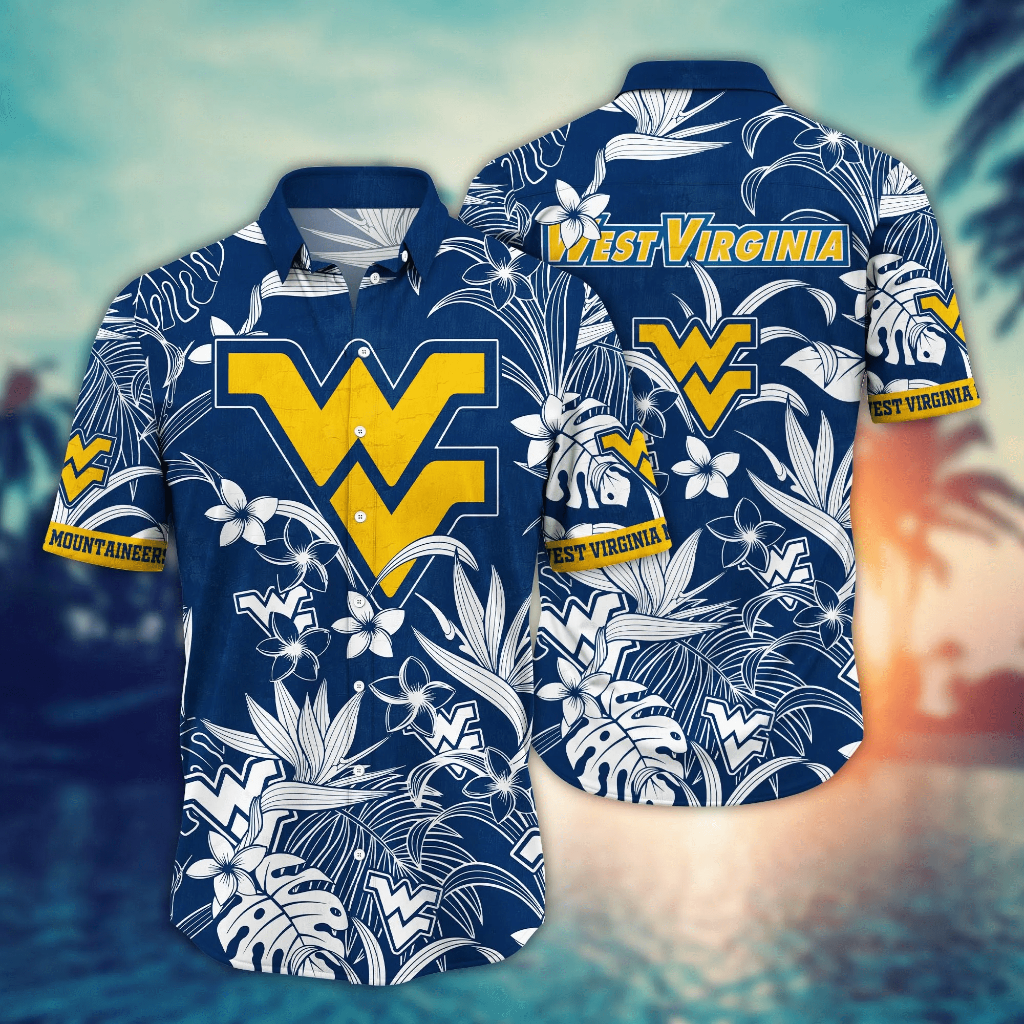 West Virginia Mountaineers Hawaiian Tropical Shirt