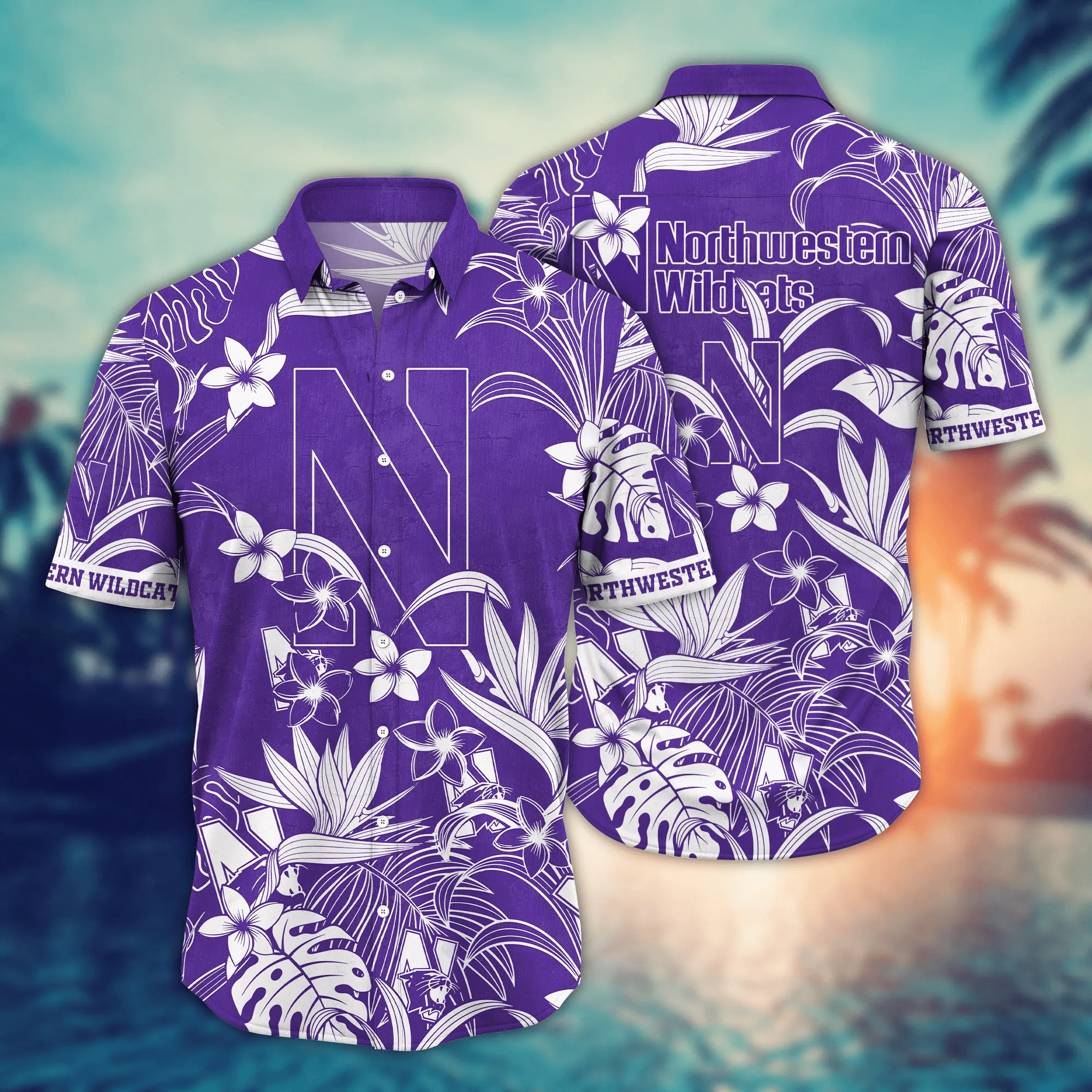 Northwestern Wildcats Spirit - Classic Hawaiian Shirt With A Floral Twist
