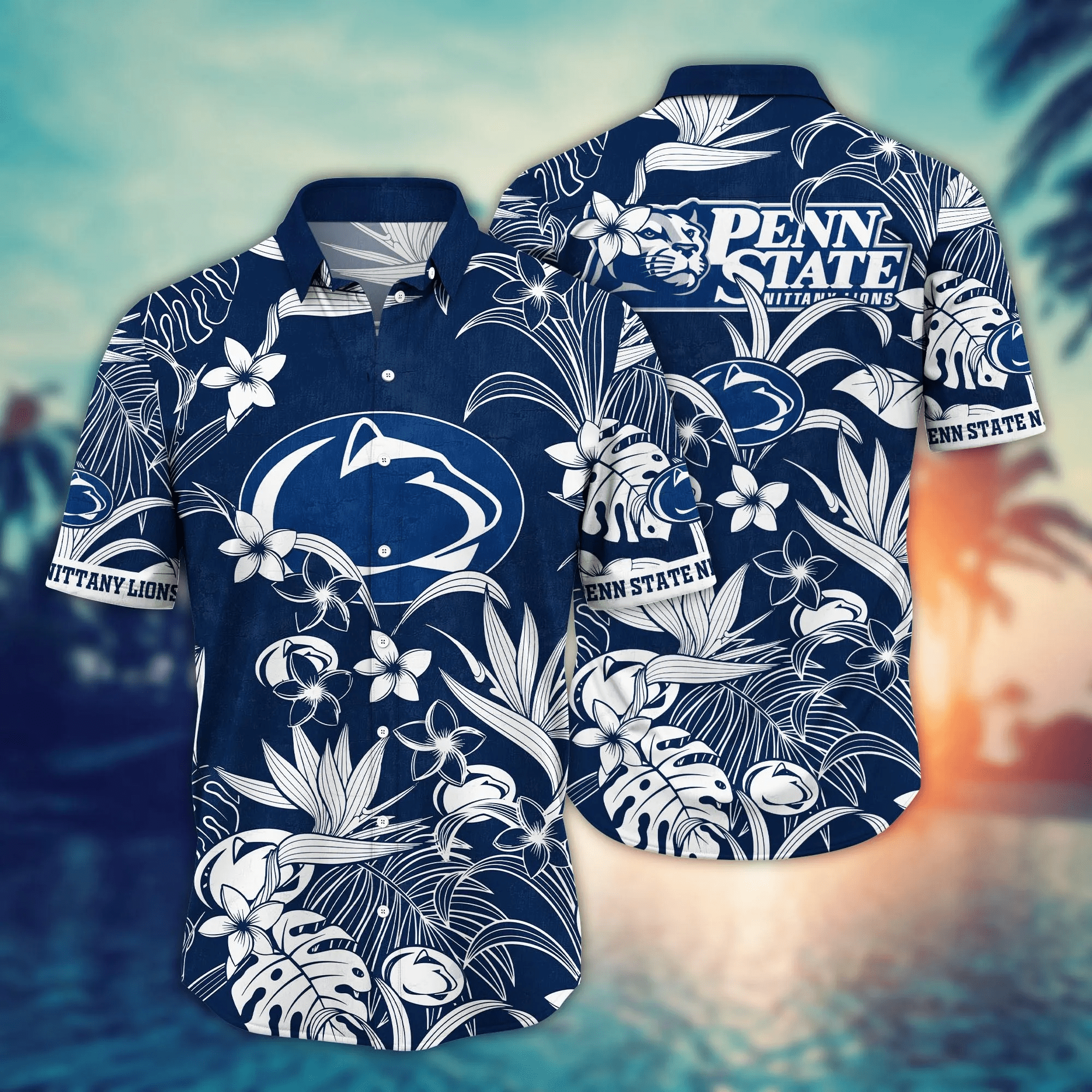 Penn State Nittany Lions Tropical Floral Hawaiian Shirt