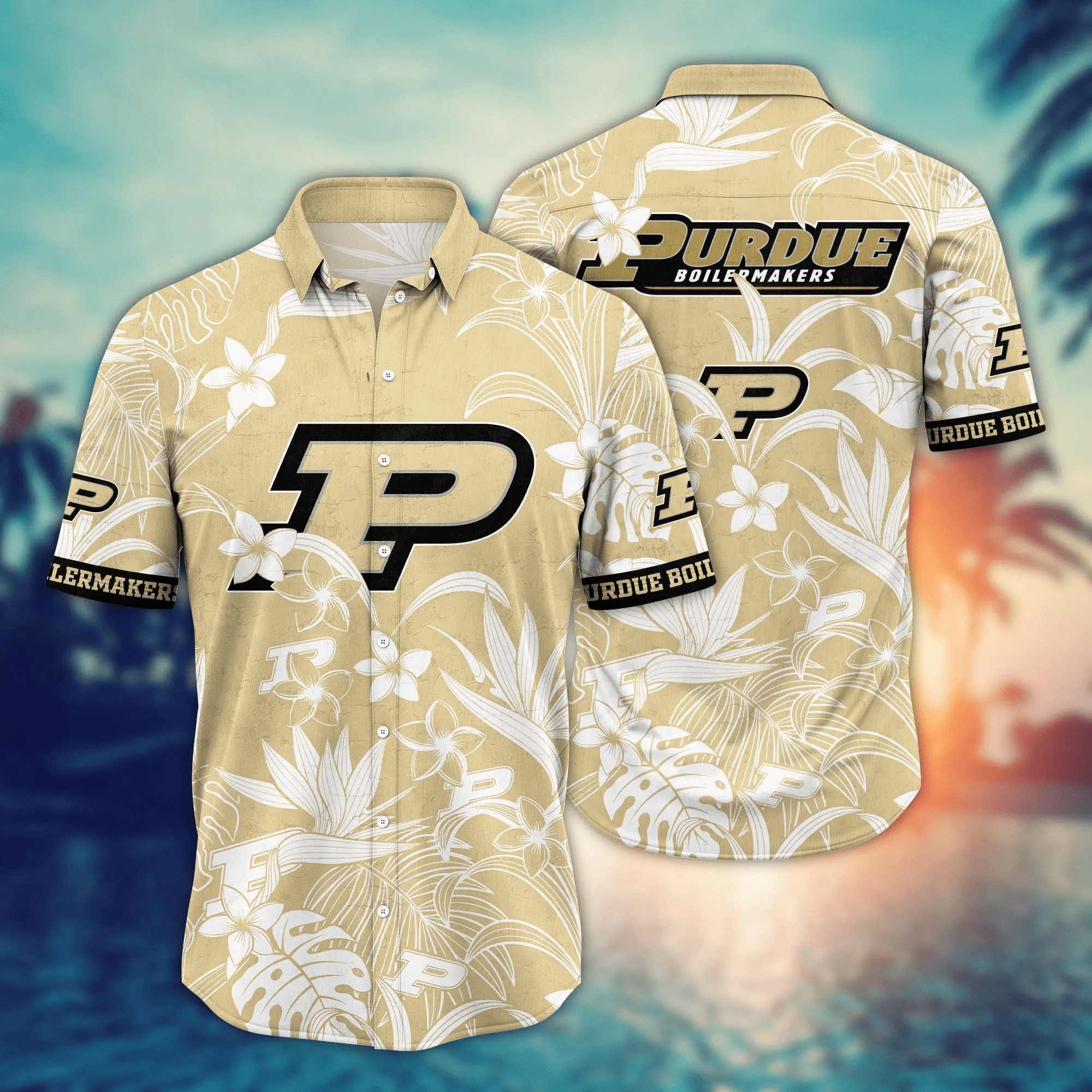 Purdue Boilermakers Fan's Paradise - Hawaiian Shirt In A Tropical Print