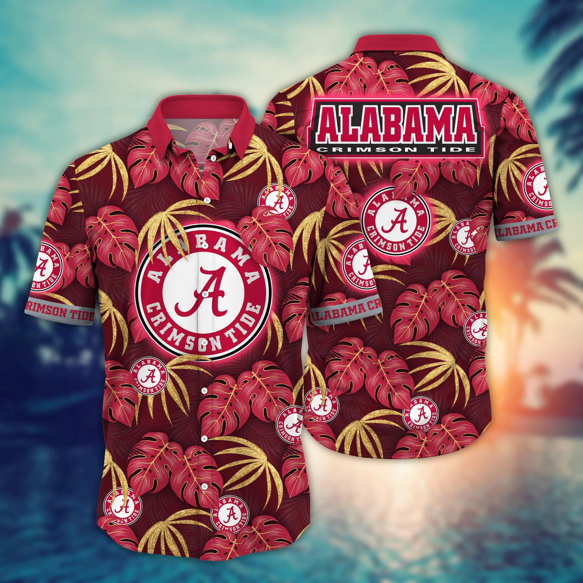 Alabama Crimson Tide Tropical Floral Hawaiian Shirt